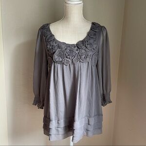 ice Embroidery Purple Blouse Size:‎ M